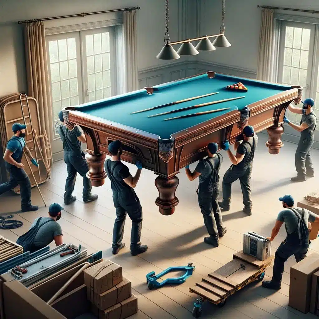 moving a pool table in a rec room
