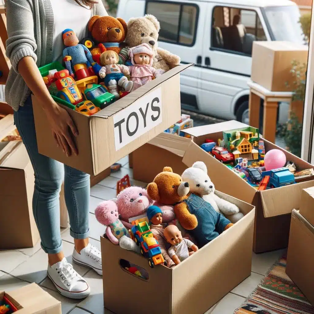 how to move toys, moving with kids
