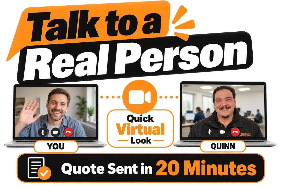 Delta movers at Ferguson: talk to a real person for a virtual moving quote, guaranteed price in 20 minutes